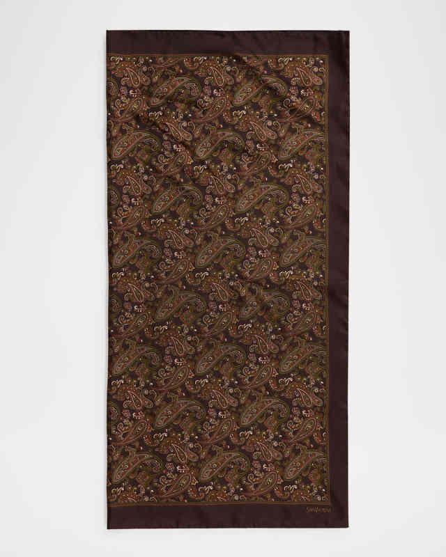 Paisley-Print Silk Scarf